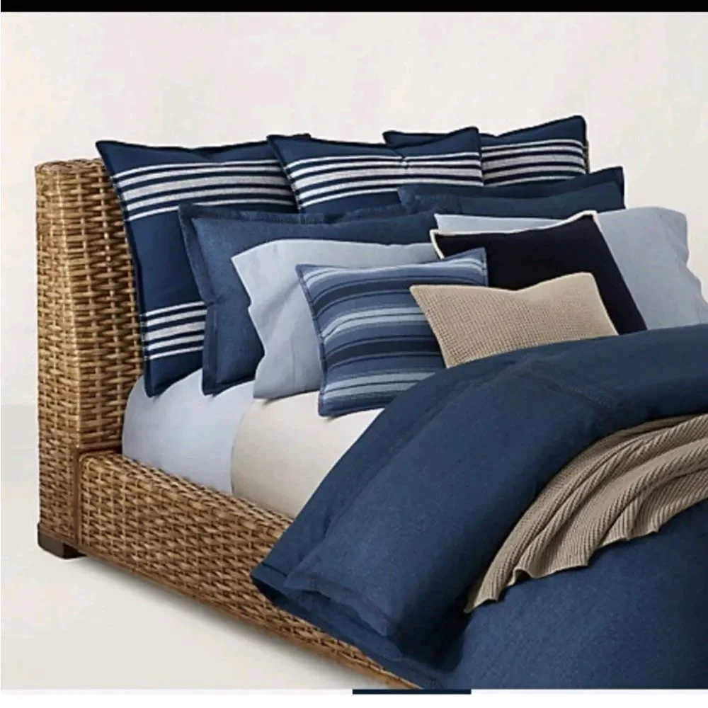 NWT Ralph Lauren Rolley Throw Pillow Navy 20x20 Sherpa